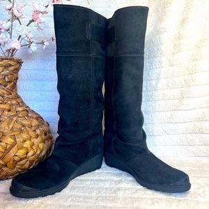 Sorel tall boot Toronto Suede Leather Wedge 9.5 black